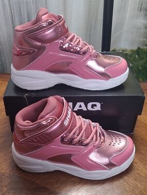 New in box! Shaq Motivate Girls 12 shiny metallic pink high top athletic sneaker